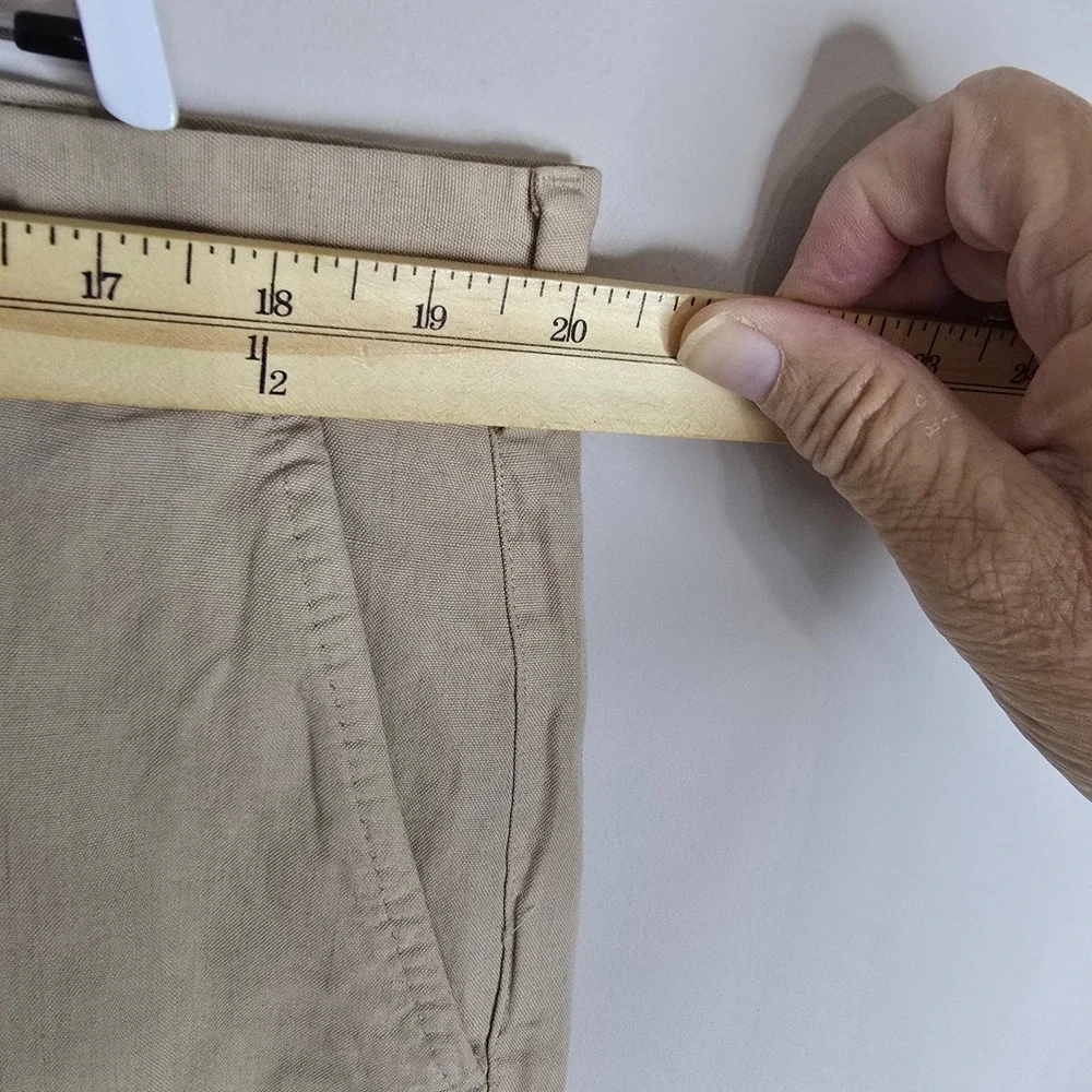 Peter Millar Seaside Collection Tan Linen Cotton Silk Shorts Mens 40 Khaki Flat